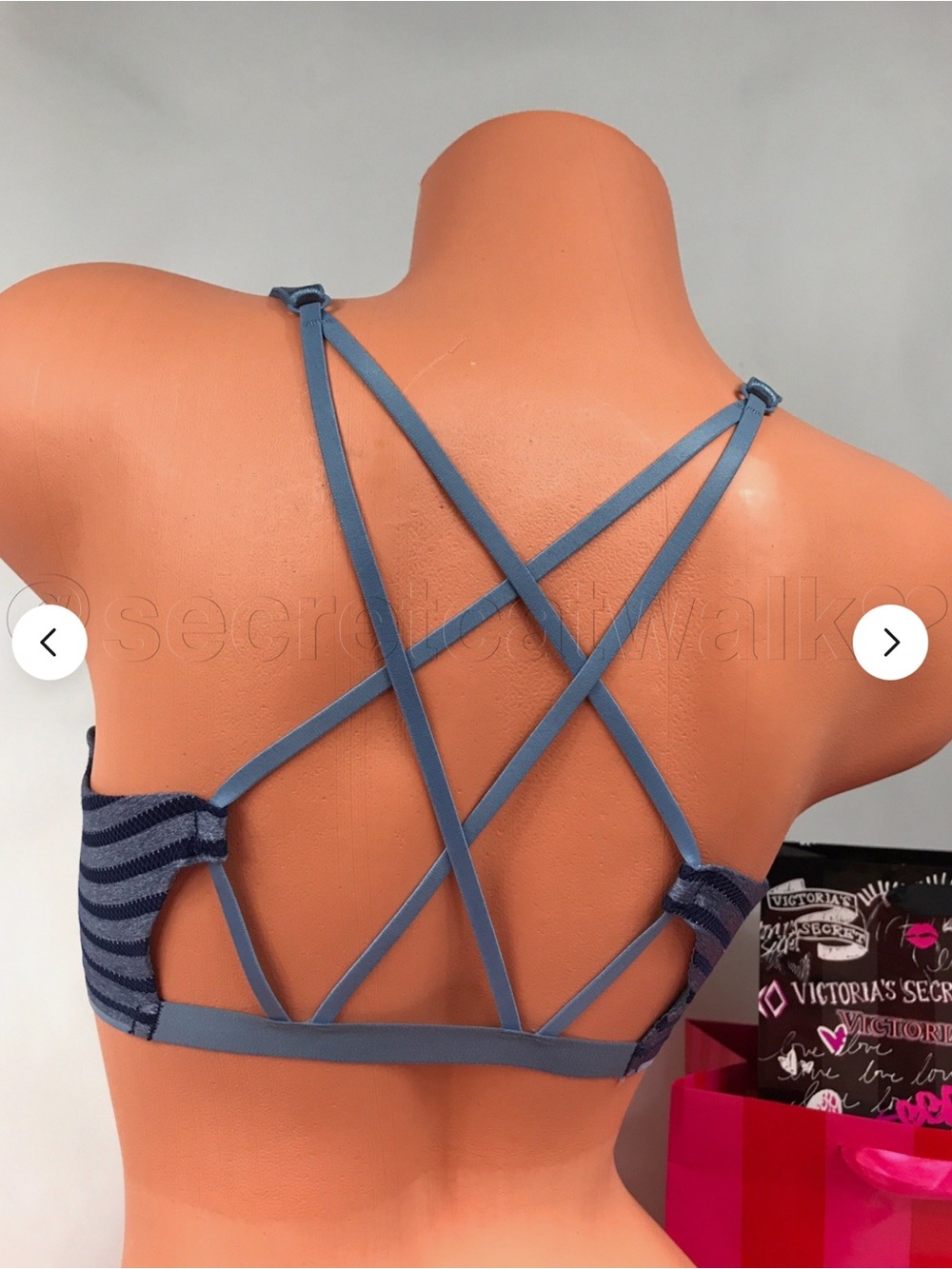 Victoria's Secret Strappy Crisscross Slate Blue Bra